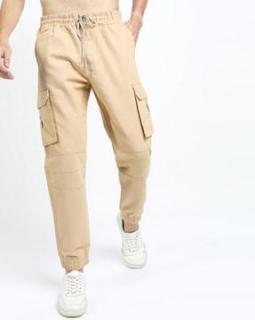 cargo pants with elasticated drawstring waist