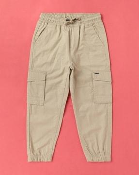 cargo pants with elasticated drawstring waist