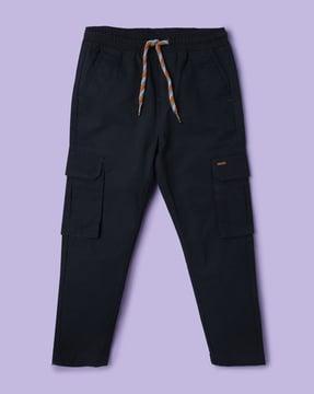 cargo pants with elasticated drawstring waist