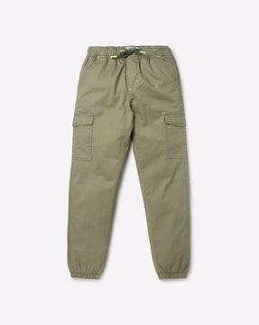 cargo pants with elasticated hems