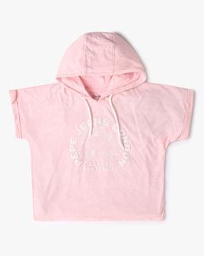 carla graphic print hooded t-shirt