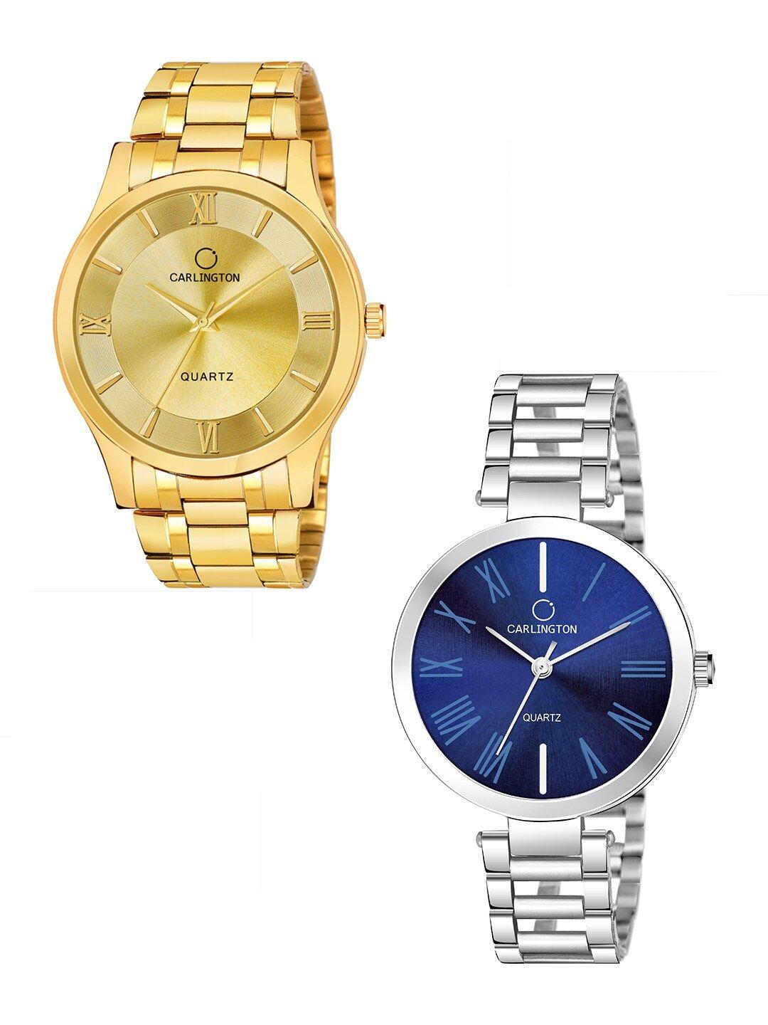 carlington his & her  analogue watch gift set  ct-6130gg-112