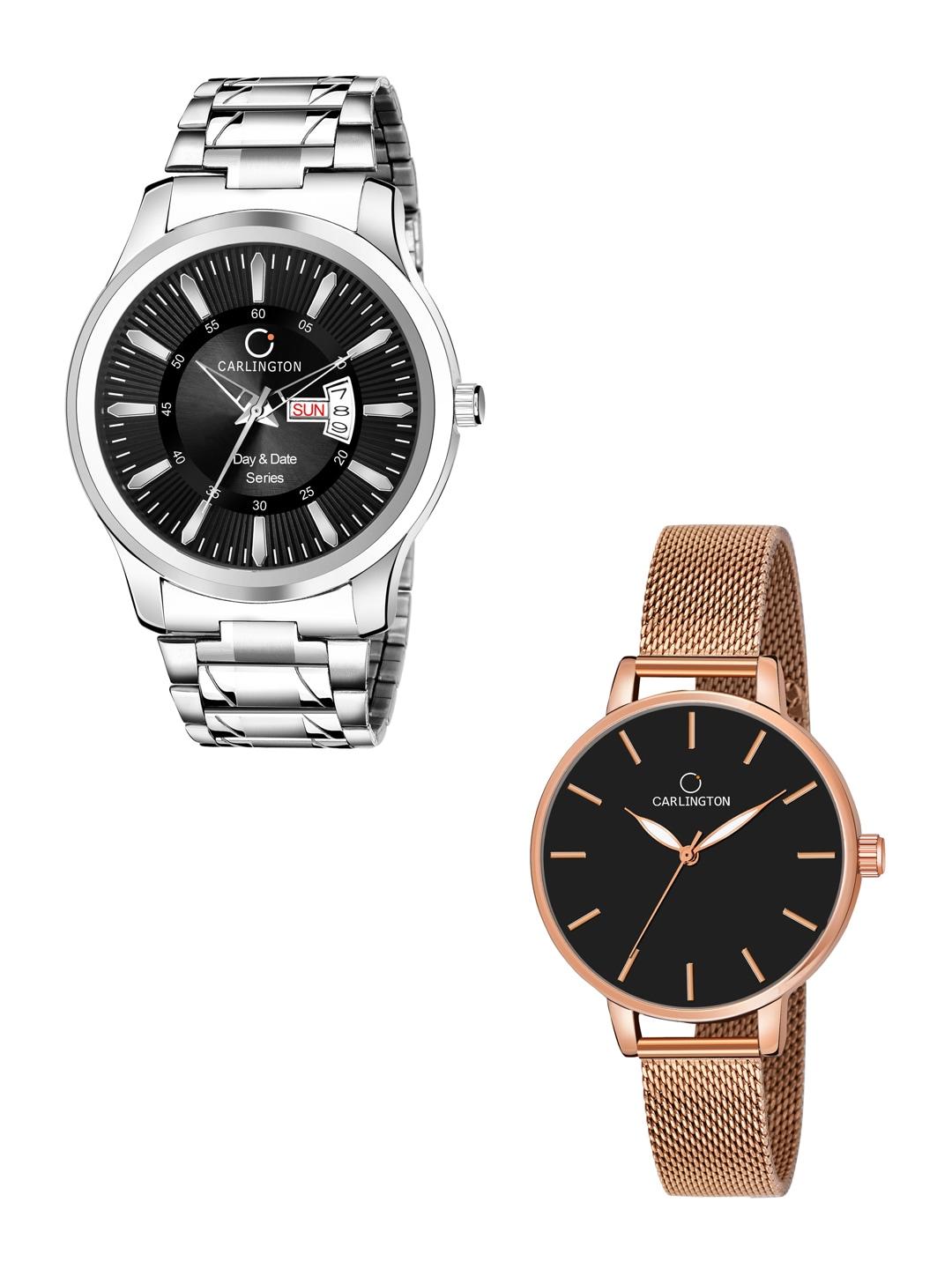carlington his & her analogue watch gift set