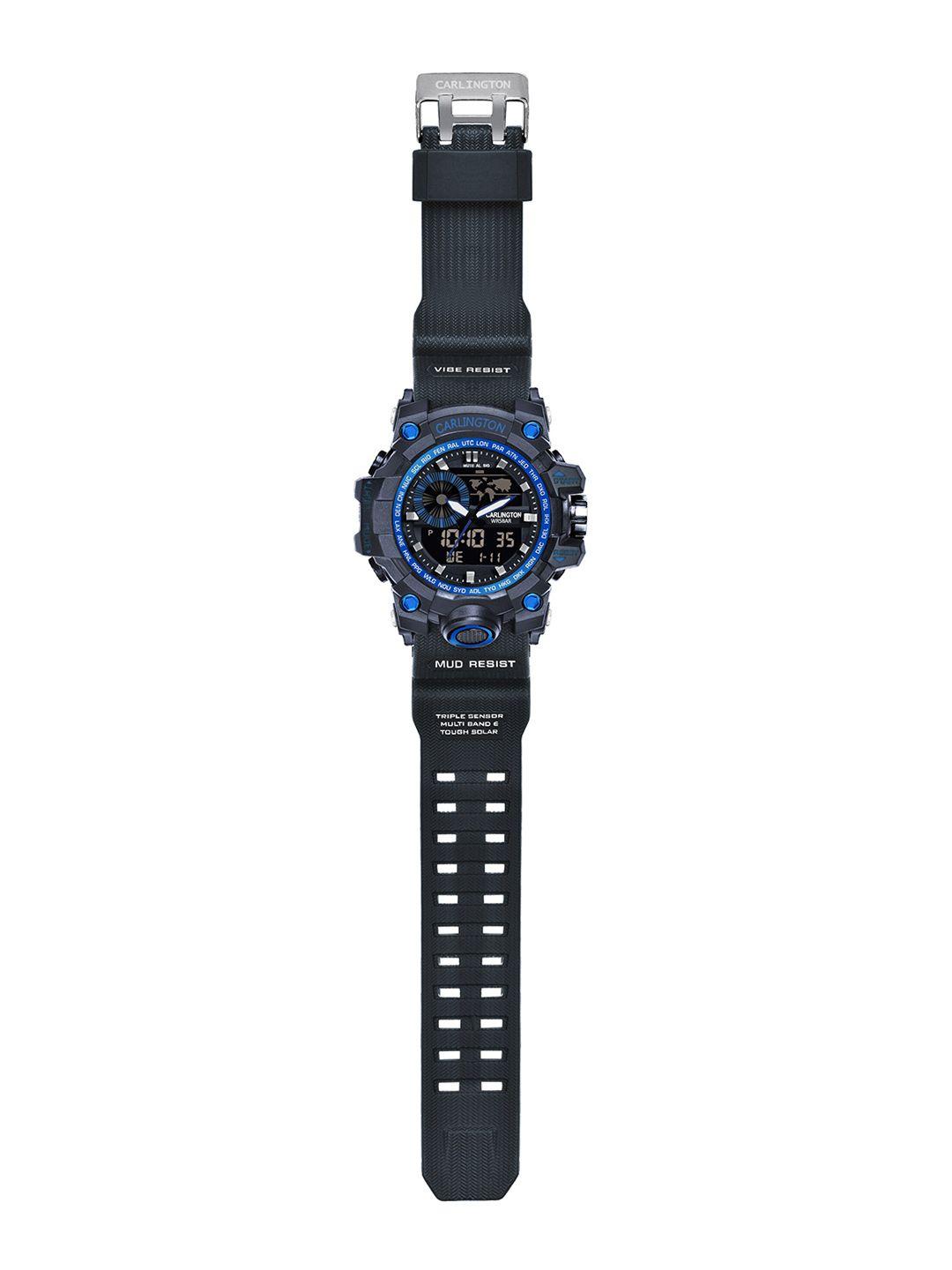carlington men analogue and digital chronograph watch ct 3388 blue