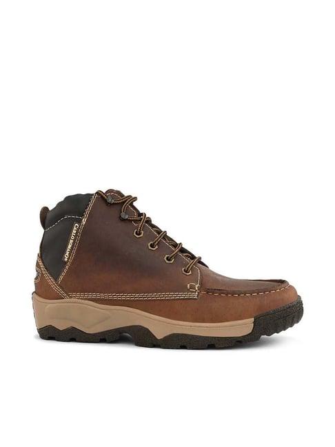 carlo romano men's brown derby boots