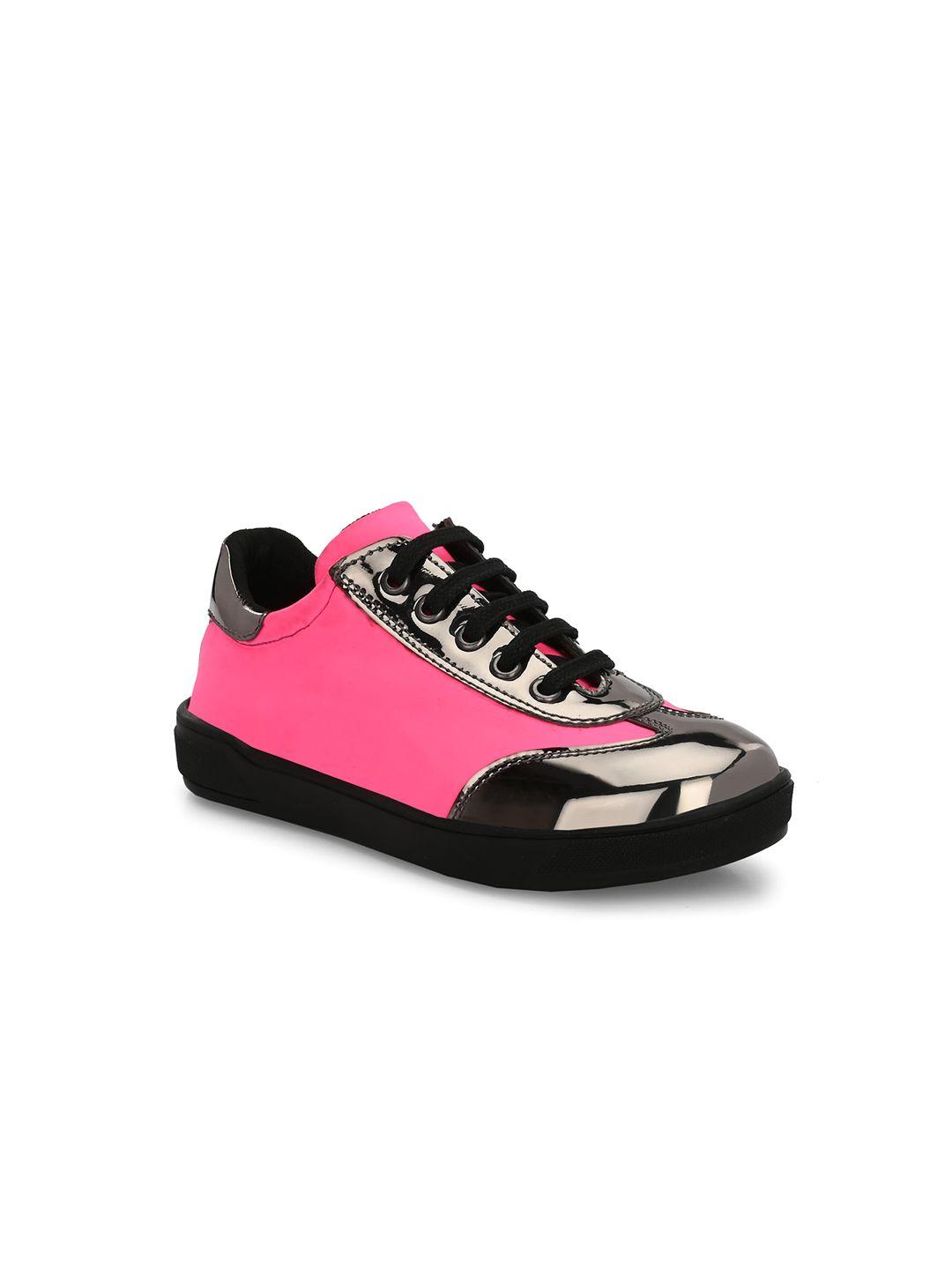 carlo romano girls grey colourblocked patent leather sneakers