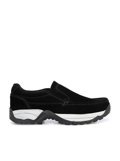 carlo romano men's black casual slip-ons