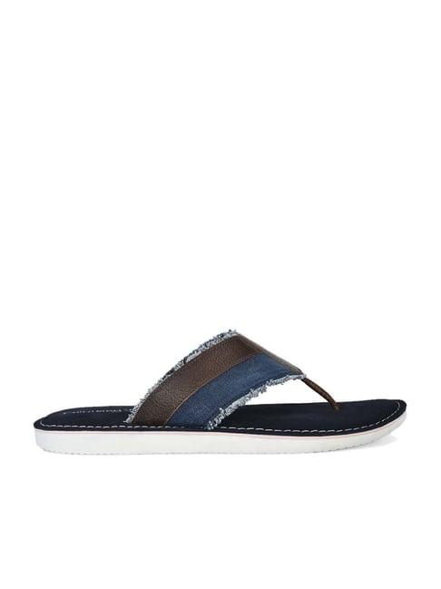 carlo romano men's blue thong sandals