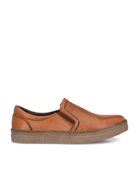 carlo romano men's tan casual slip-ons