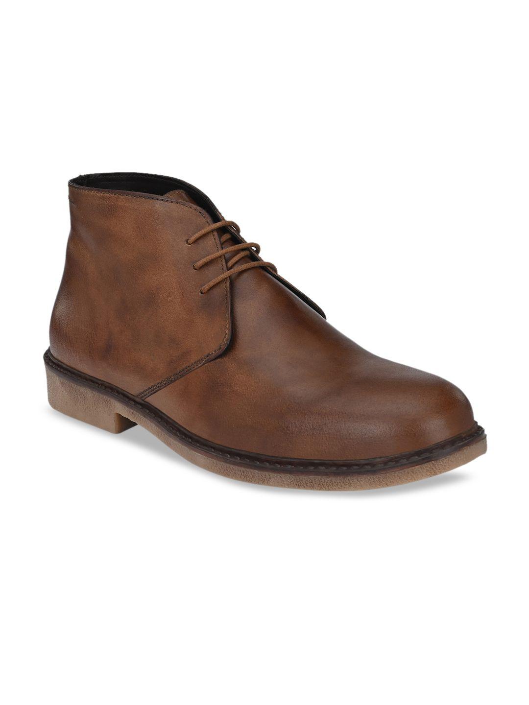 carlo romano men brown leather flat boots