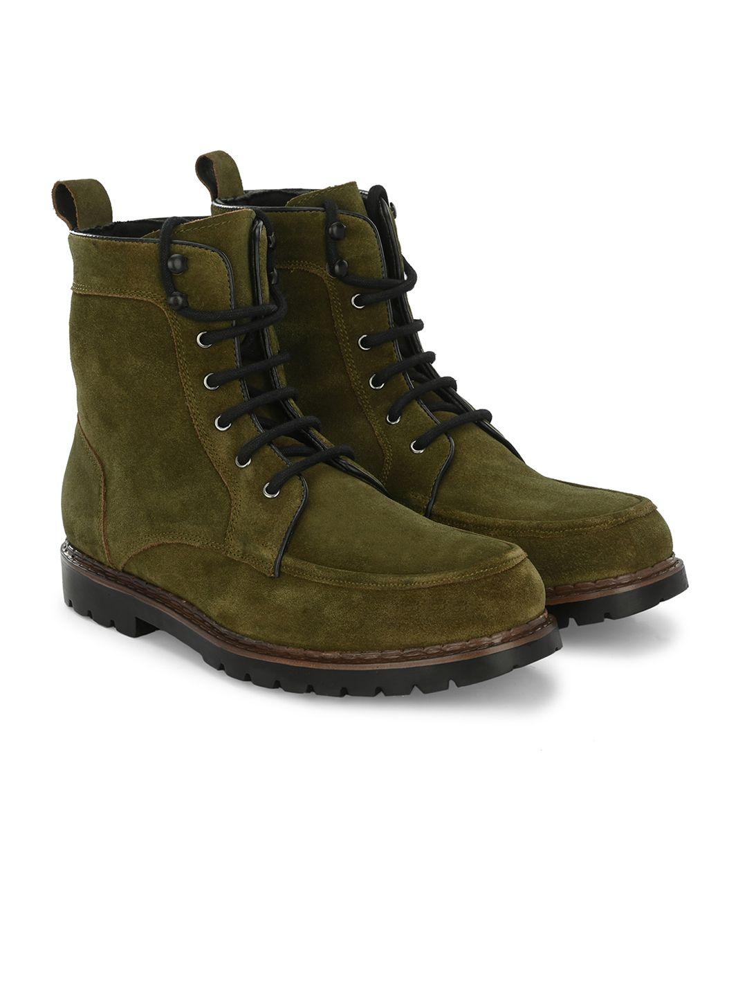 carlo romano men suede leather mid-top regular boots