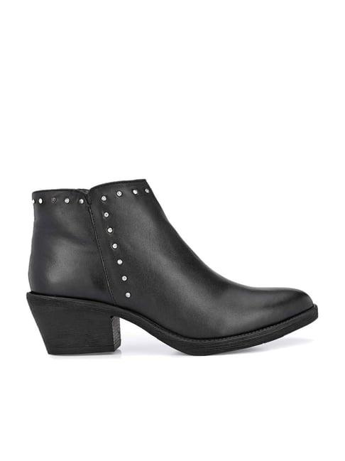 carlo romano women's black casual booties