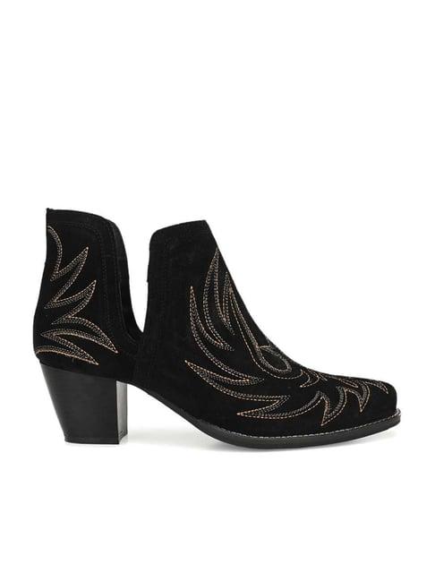 carlo romano women's black casual booties