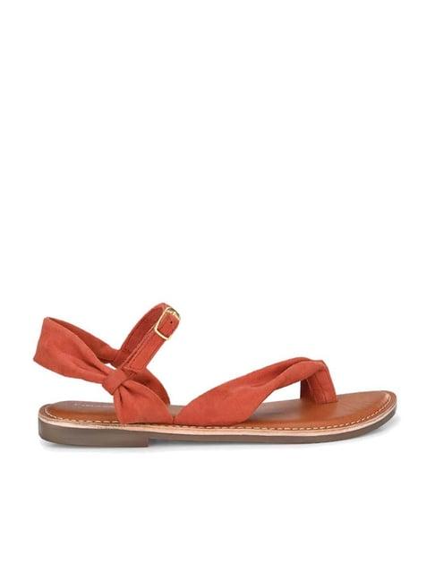 carlo romano women's orange toe ring sandals
