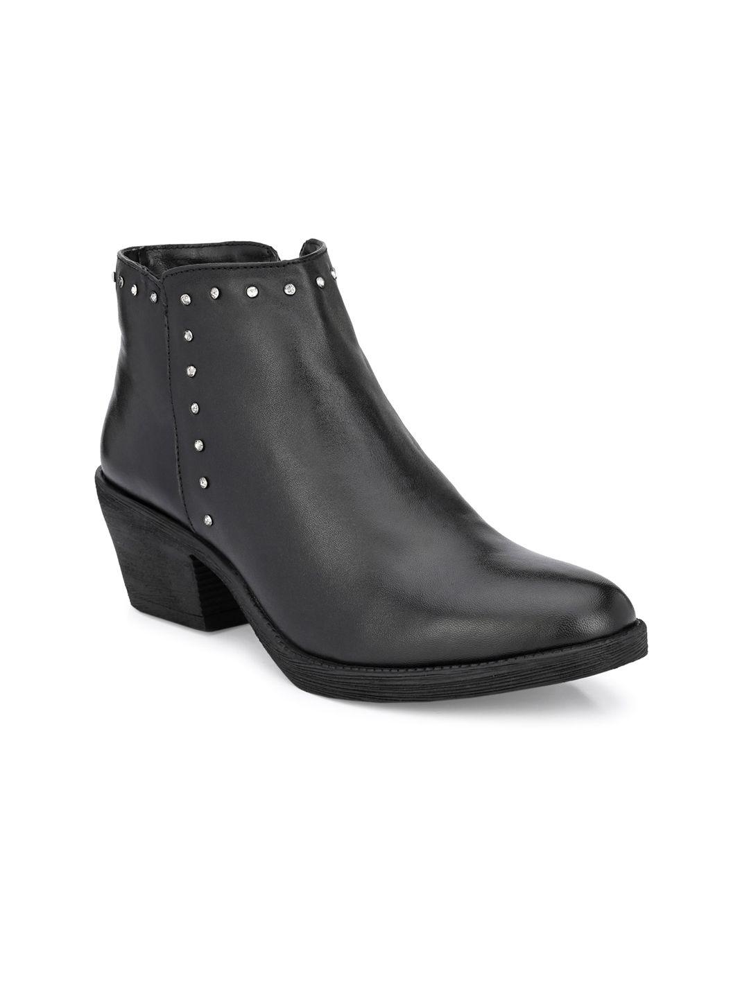 carlo romano women black genuine leather flat boots