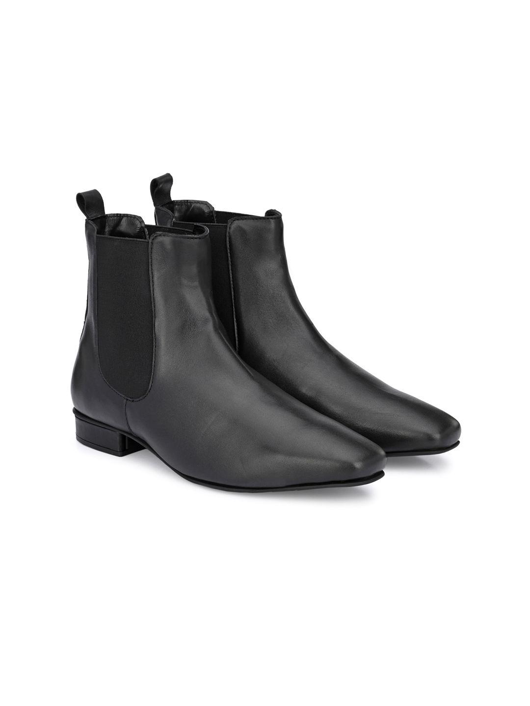 carlo romano women black leather chelsea boots