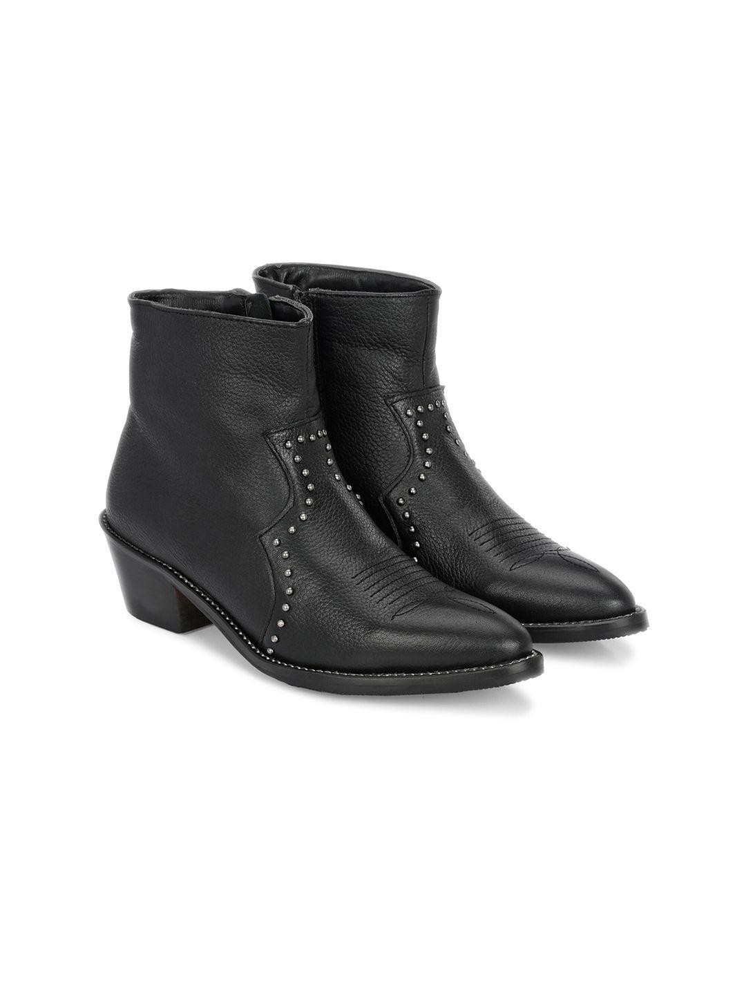 carlo romano women textured leather mid-top boots