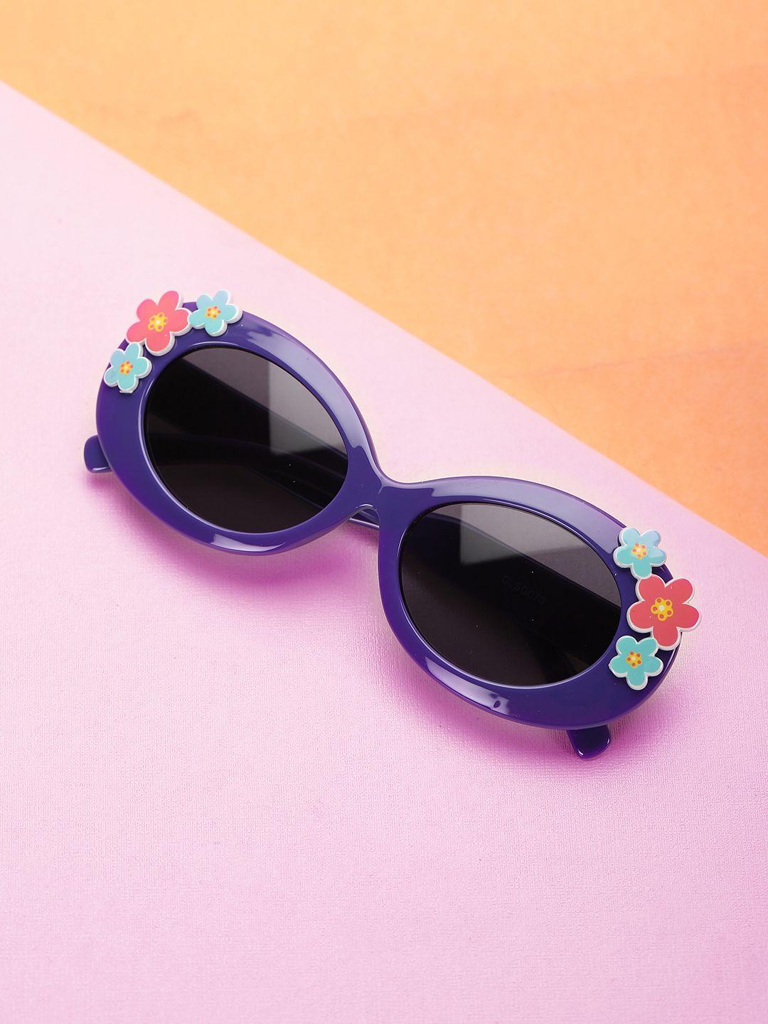 carlton london girls black lens & blue oval sunglasses