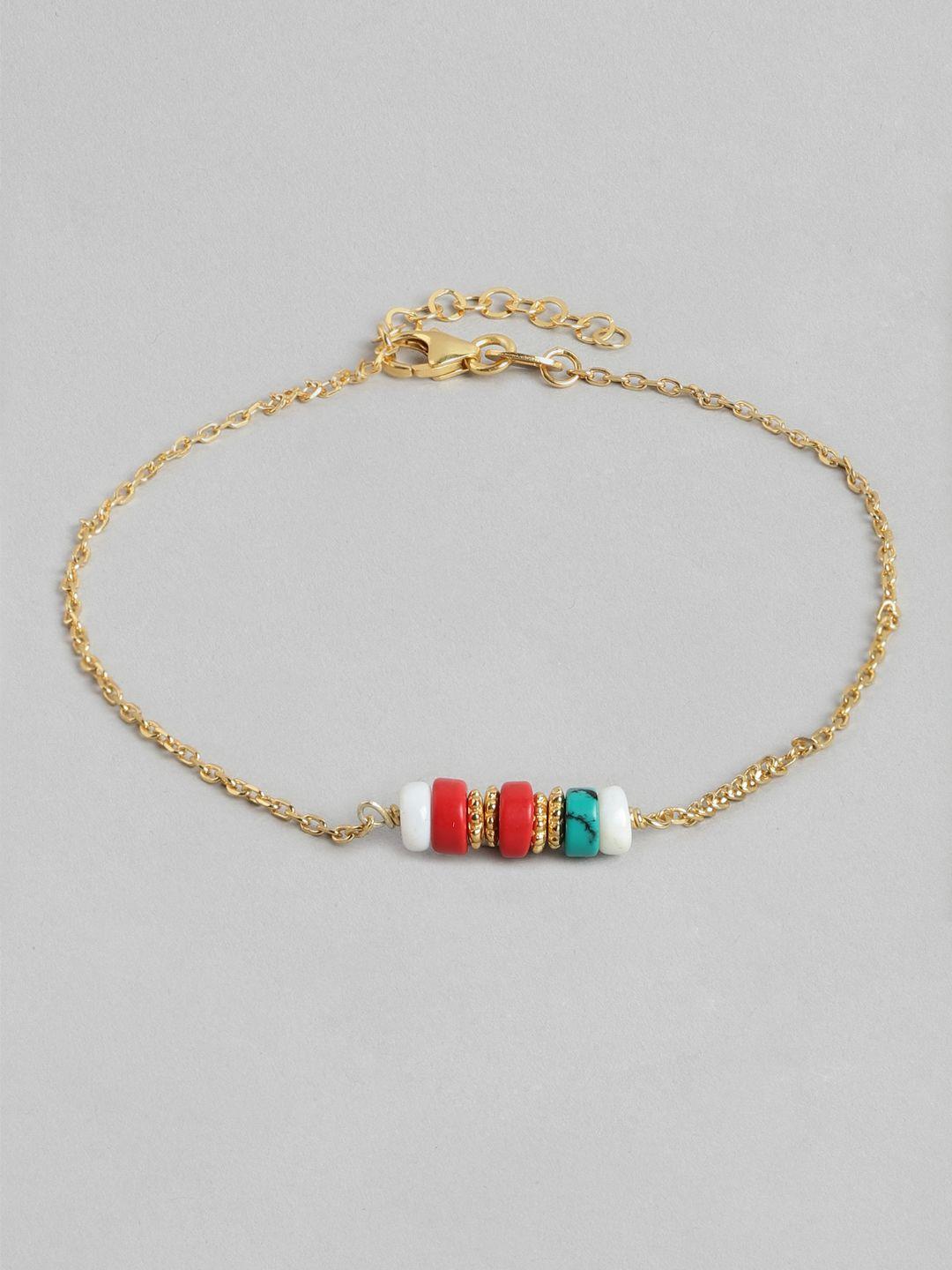 carlton london gold-plated brass anklet