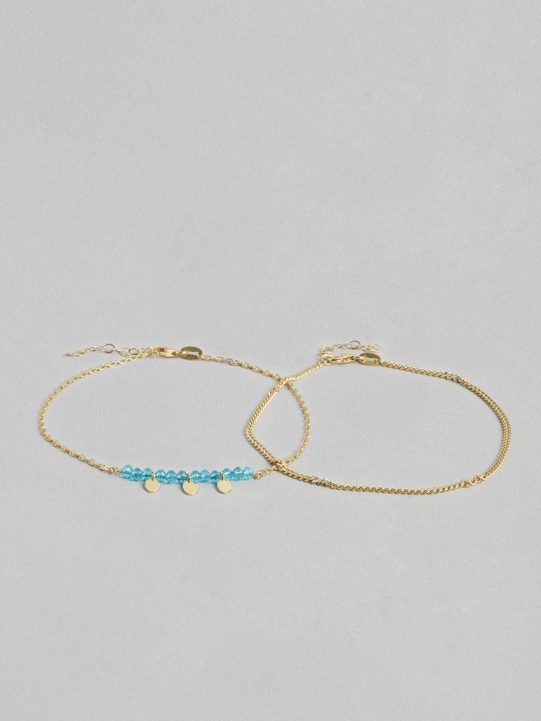 carlton london gold-plated brass anklet