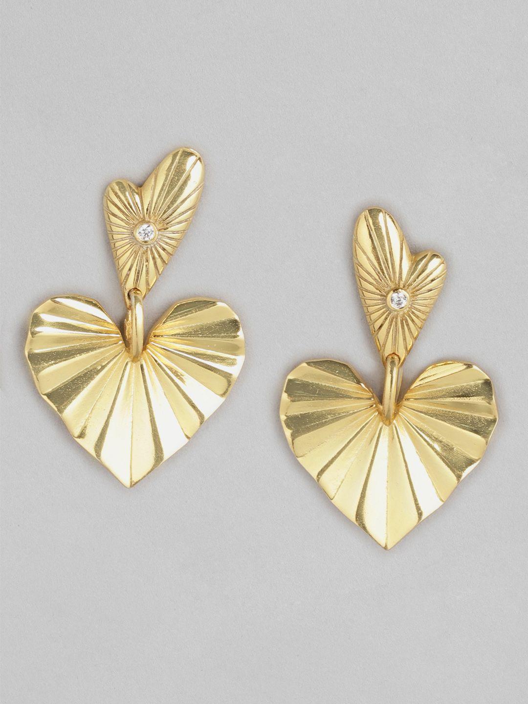 carlton london heart shaped drop earrings