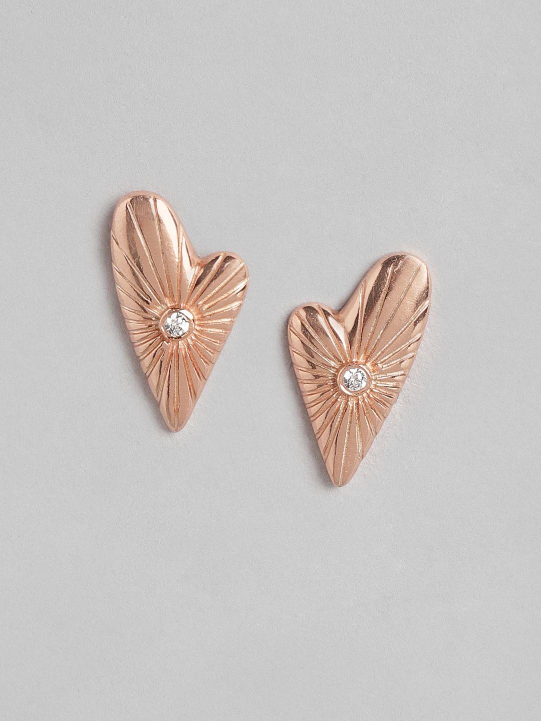 carlton london heart shaped studs earrings