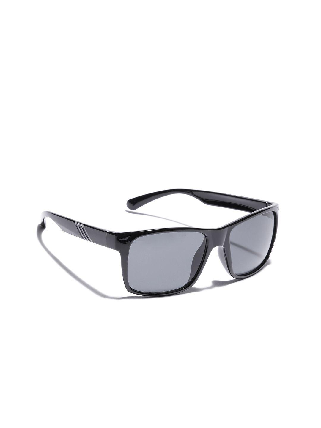 carlton london men black lens rectangle sunglasses with uv protected lens clsm269
