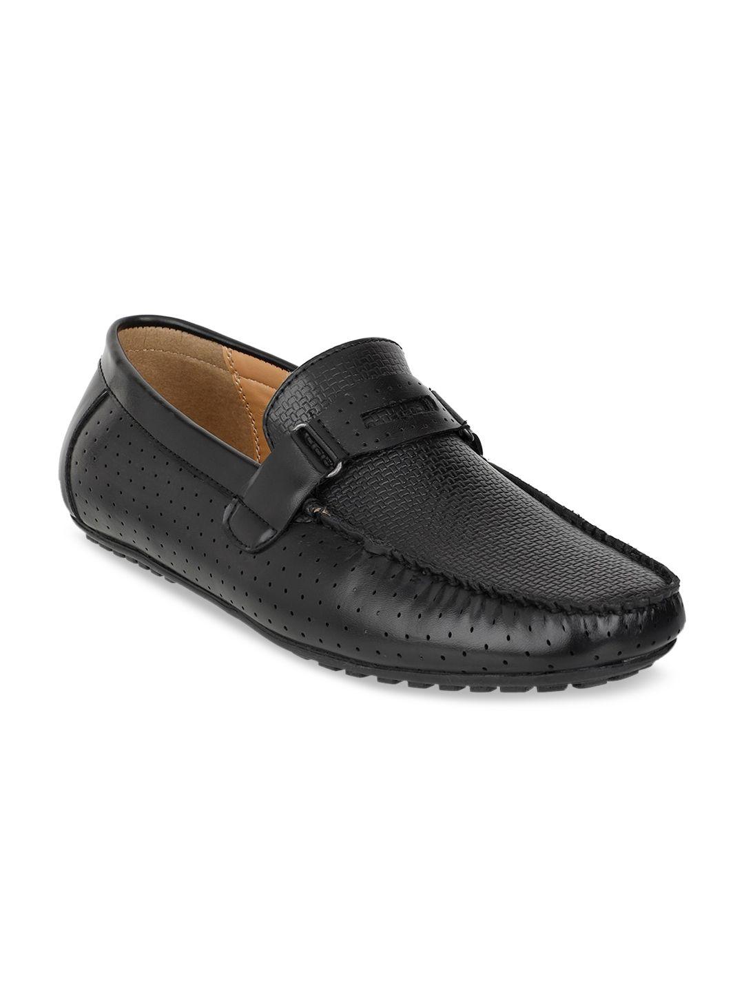 carlton london men black perforations loafers