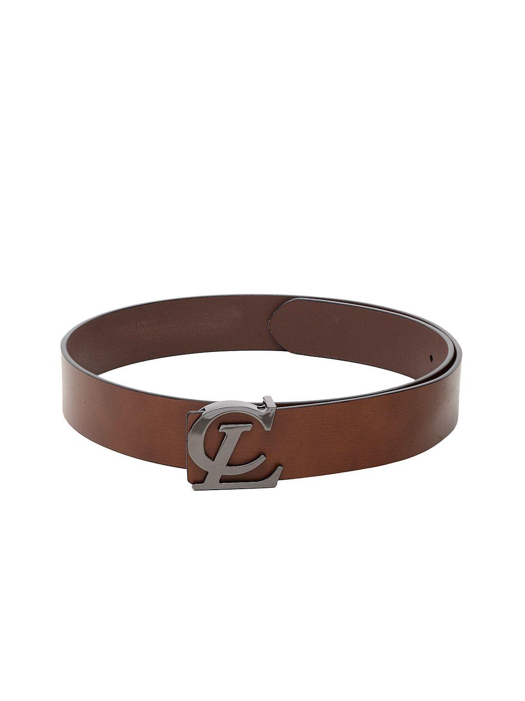 carlton london men brown solid leather belt