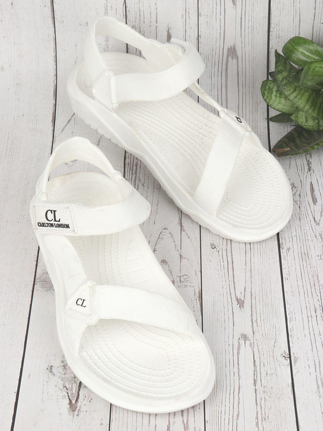 carlton london men white solid sports sandal