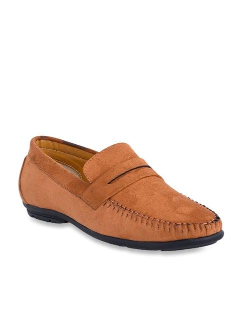 carlton london men's tan casual loafers