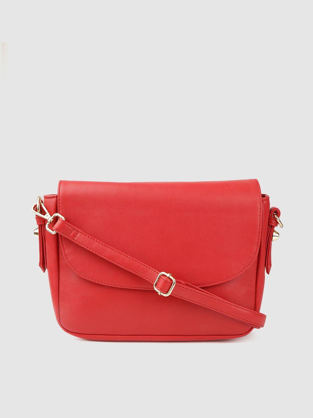carlton london red solid sling bag