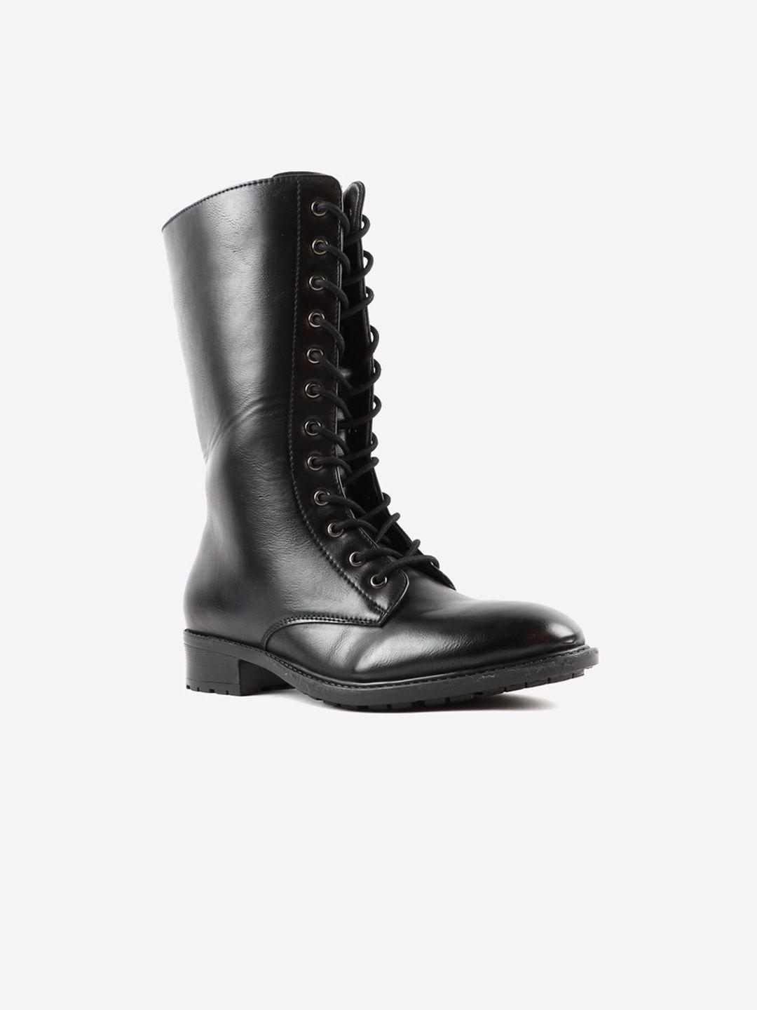 carlton london women black high-top flat boots