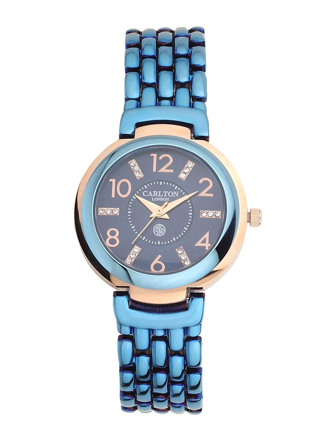 carlton london women blue & black analogue watch