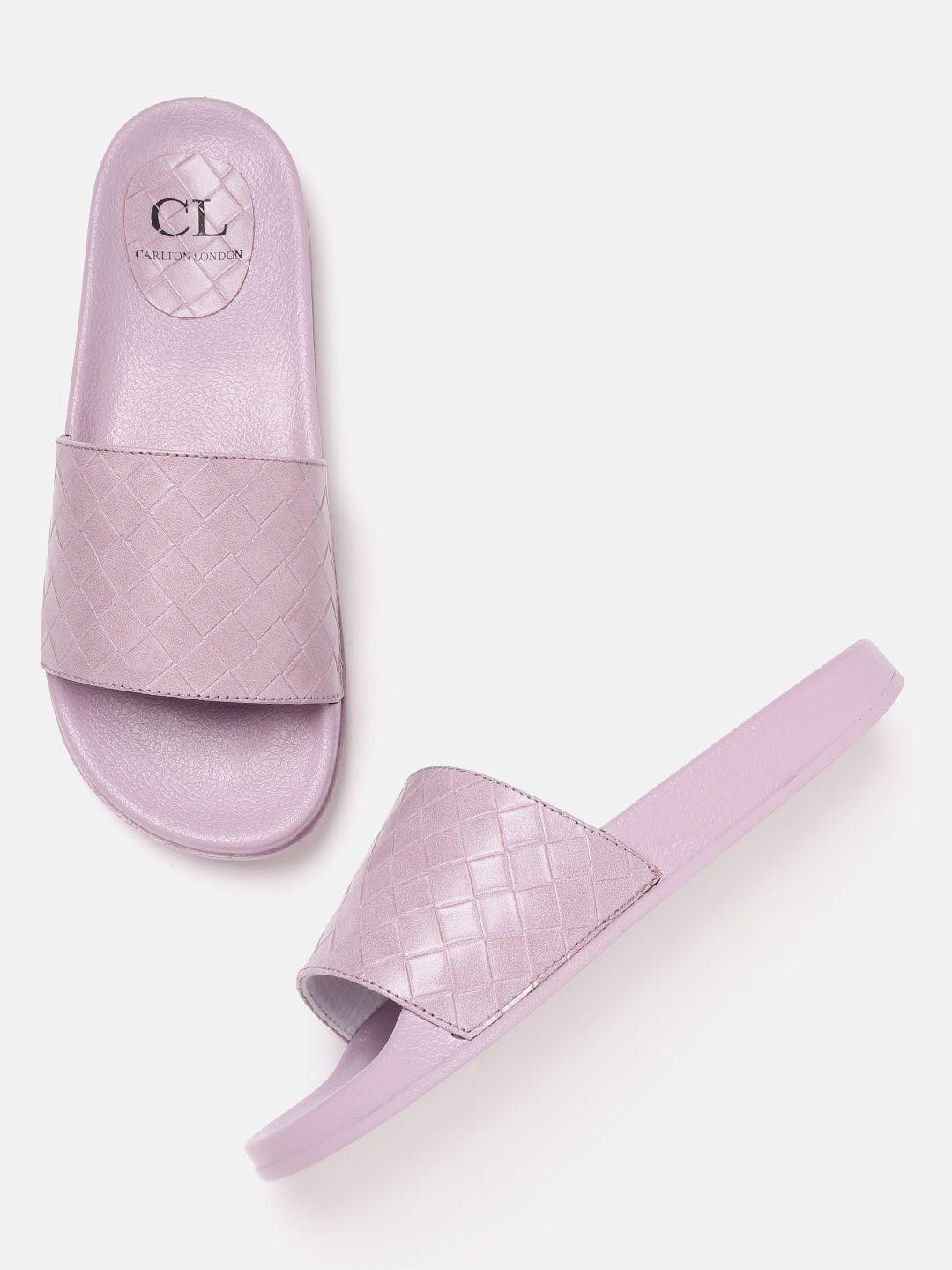 carlton london women lavender basketweave textured open toe flats