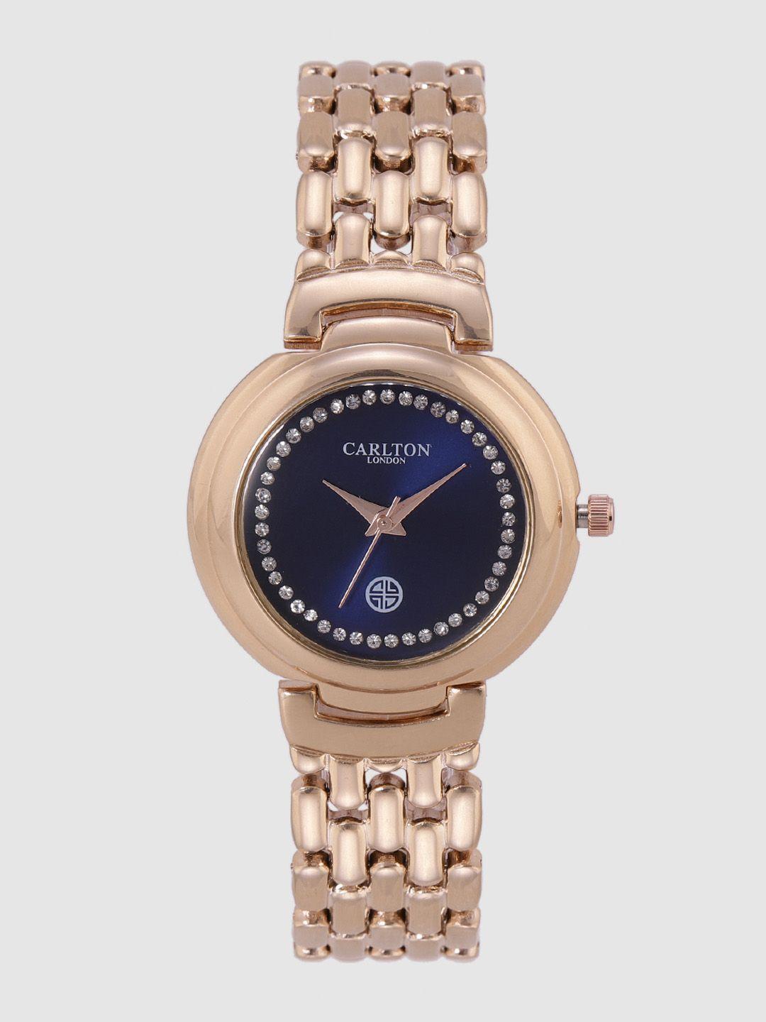 carlton london women navy blue analogue watch cl011rblr