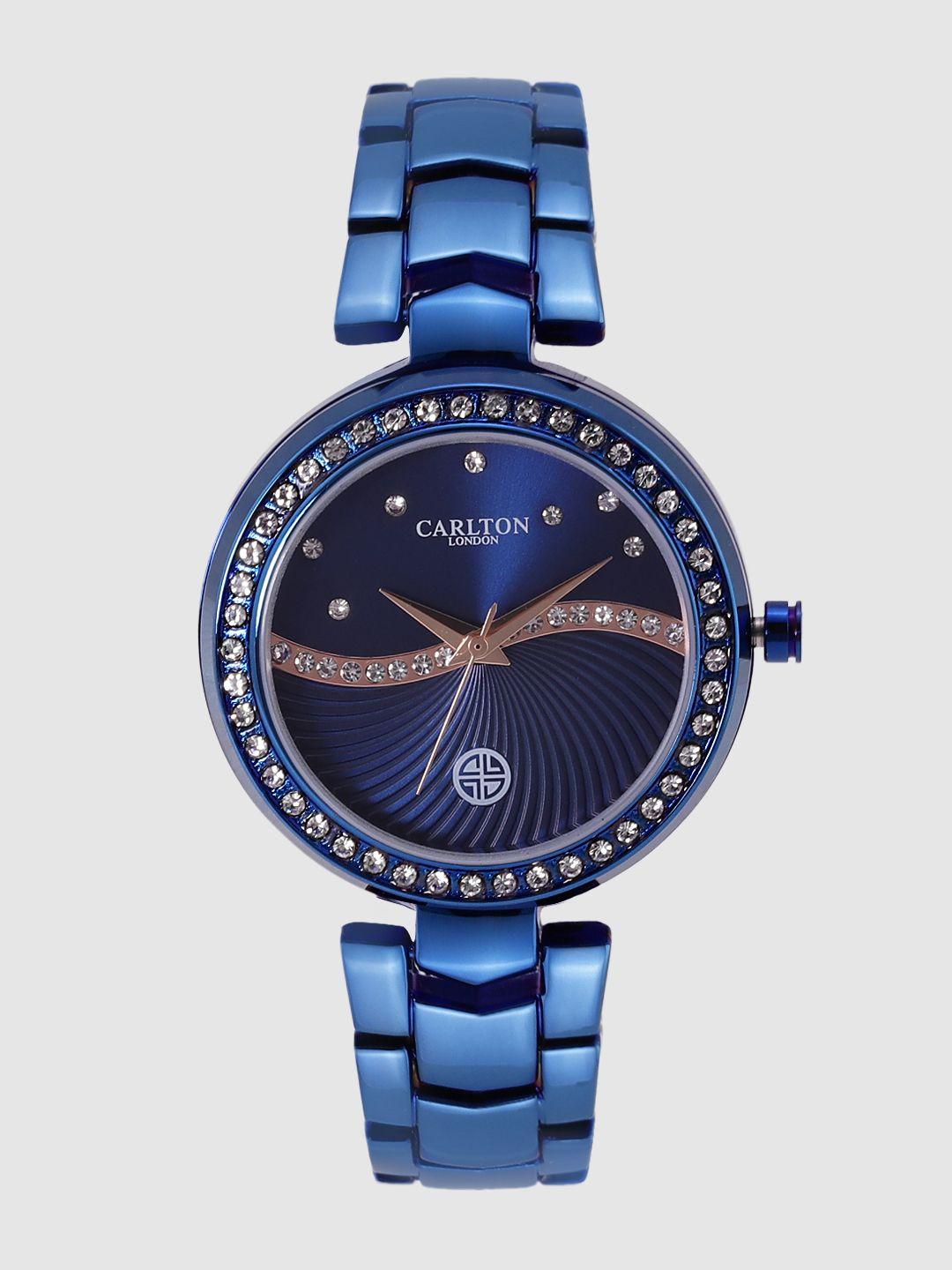 carlton london women navy blue analogue watch cl023bblb