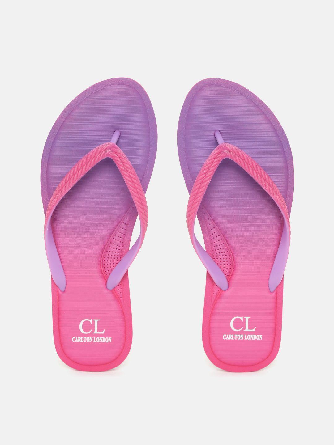 carlton london women pink & lavender ombre thong flip-flops