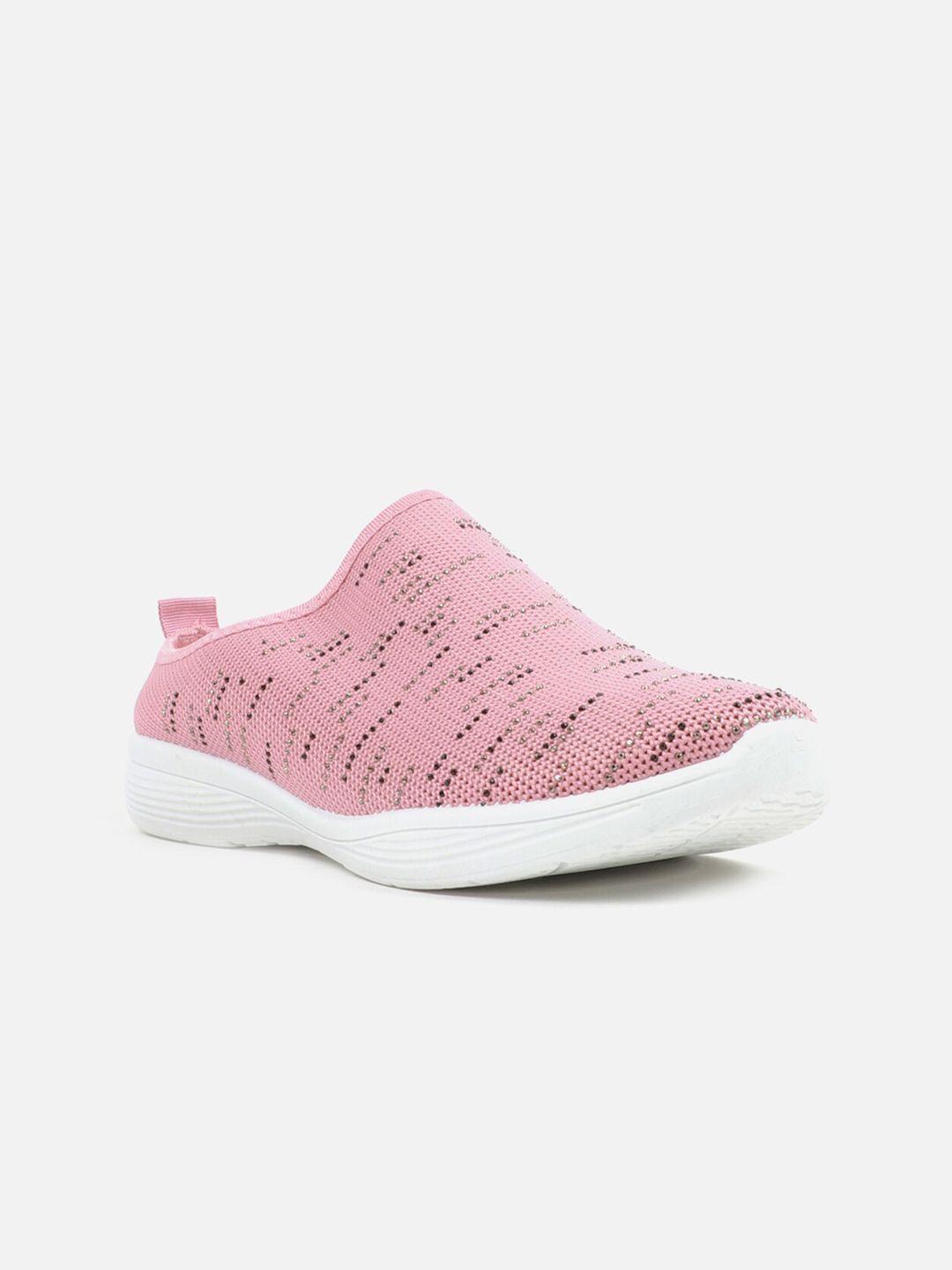 carlton london women pink embellished slip-on  sneakers