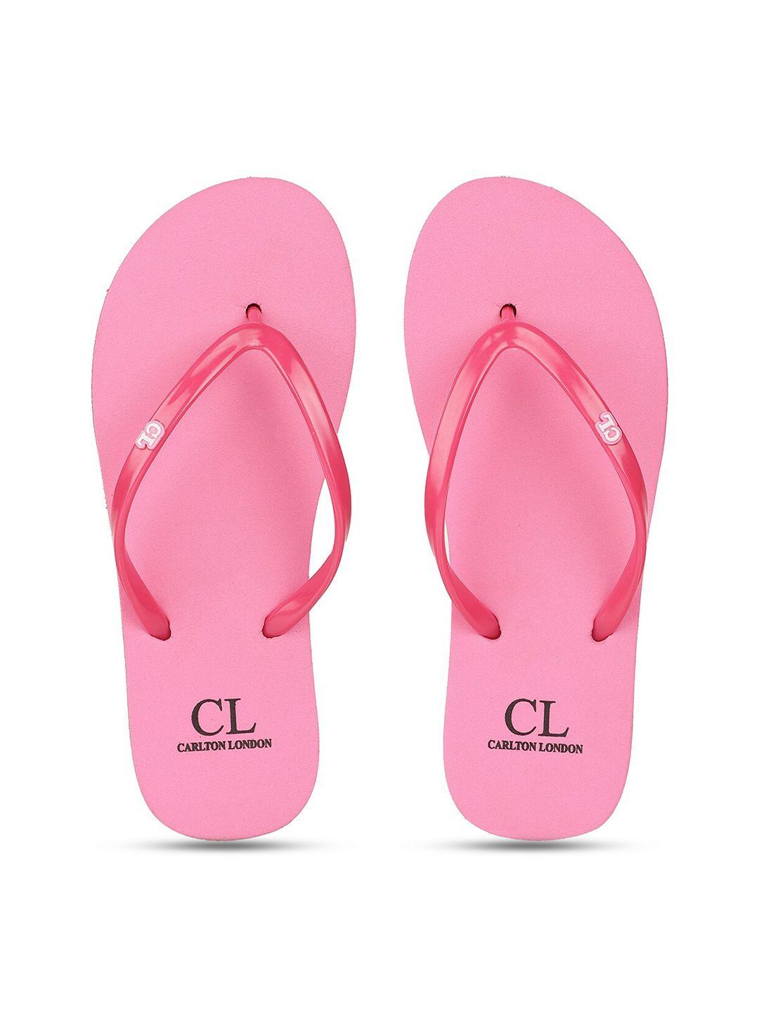 carlton london women pink solid flip flops
