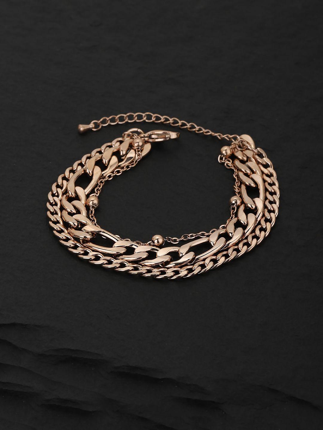 carlton london women rose gold multistrand bracelet