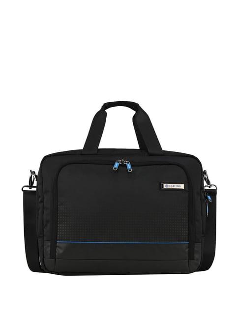 carlton black polyester medium laptop messenger bag