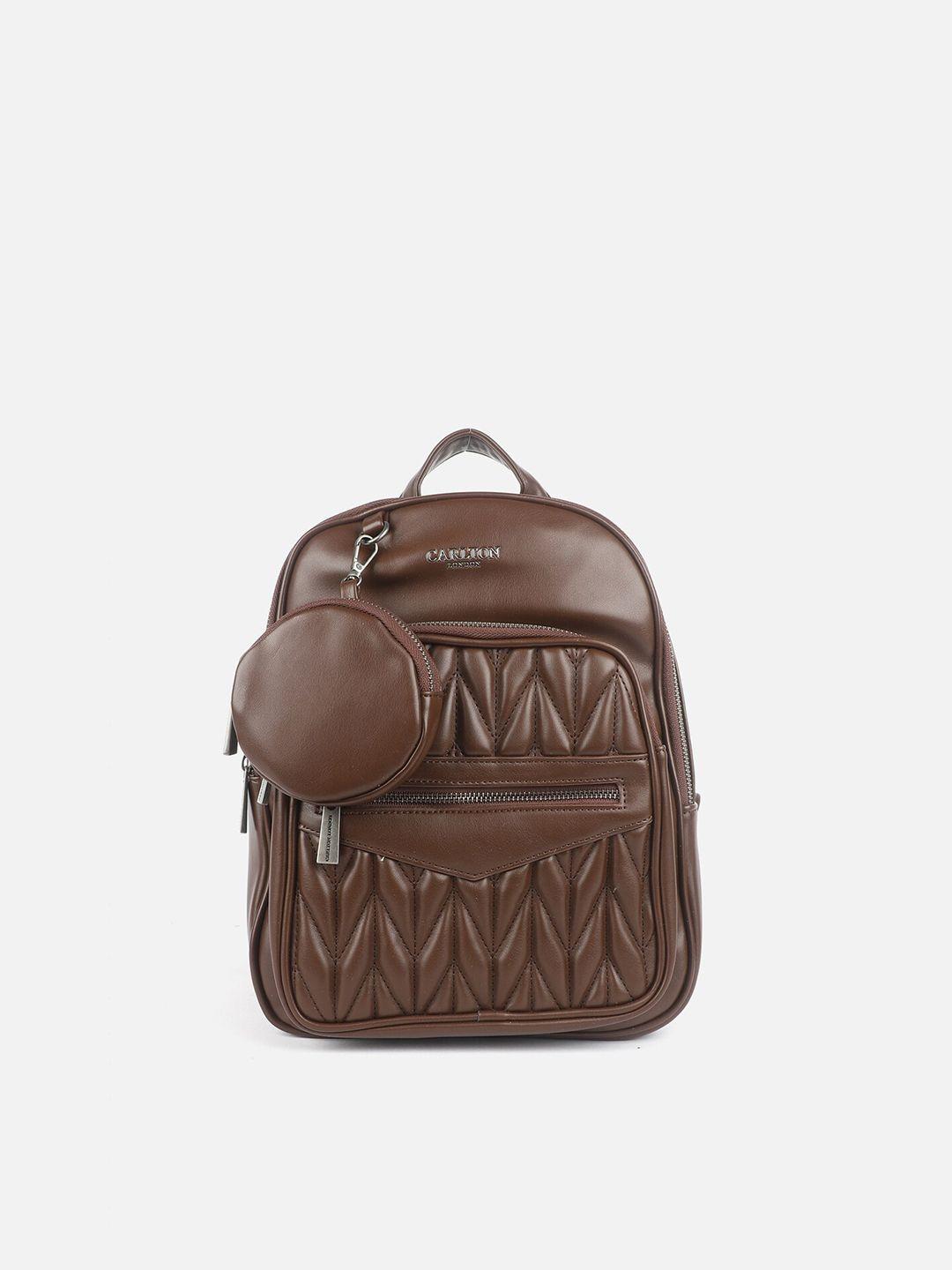 carlton london backpack with quilted details & comes with pouch