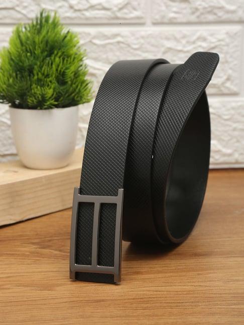 carlton london black leather casual belt for men