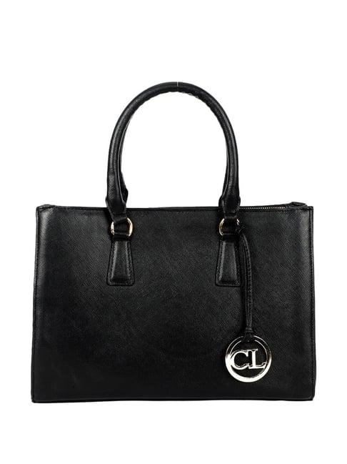 carlton london black solid medium handbag