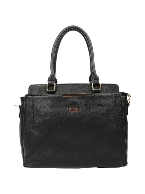 carlton london black solid medium shoulder handbag