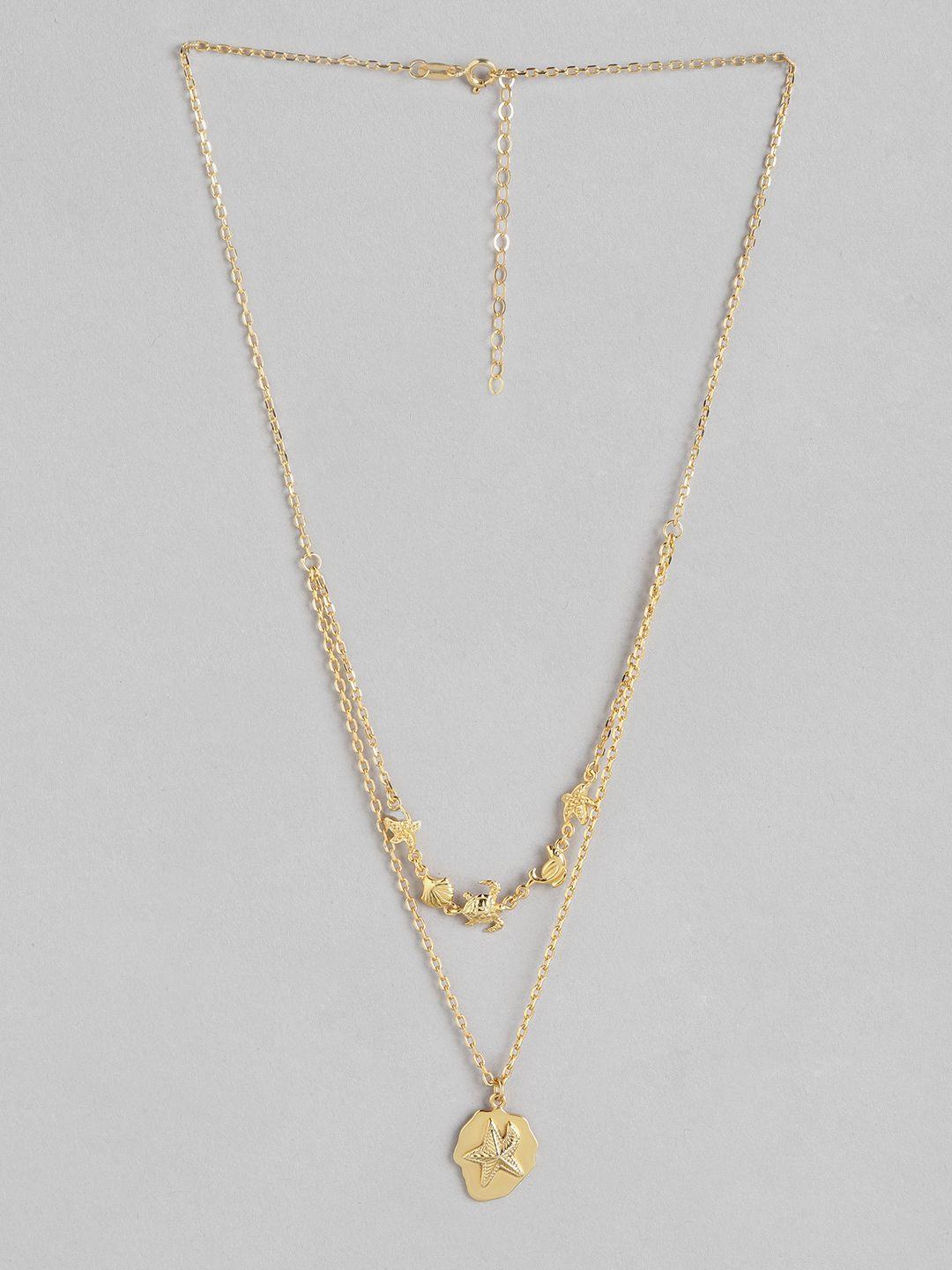carlton london brass gold-plated layered necklace