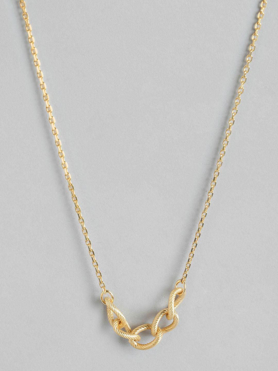 carlton london brass gold-plated necklace