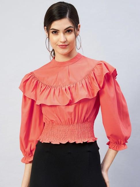 carlton london coral crop top