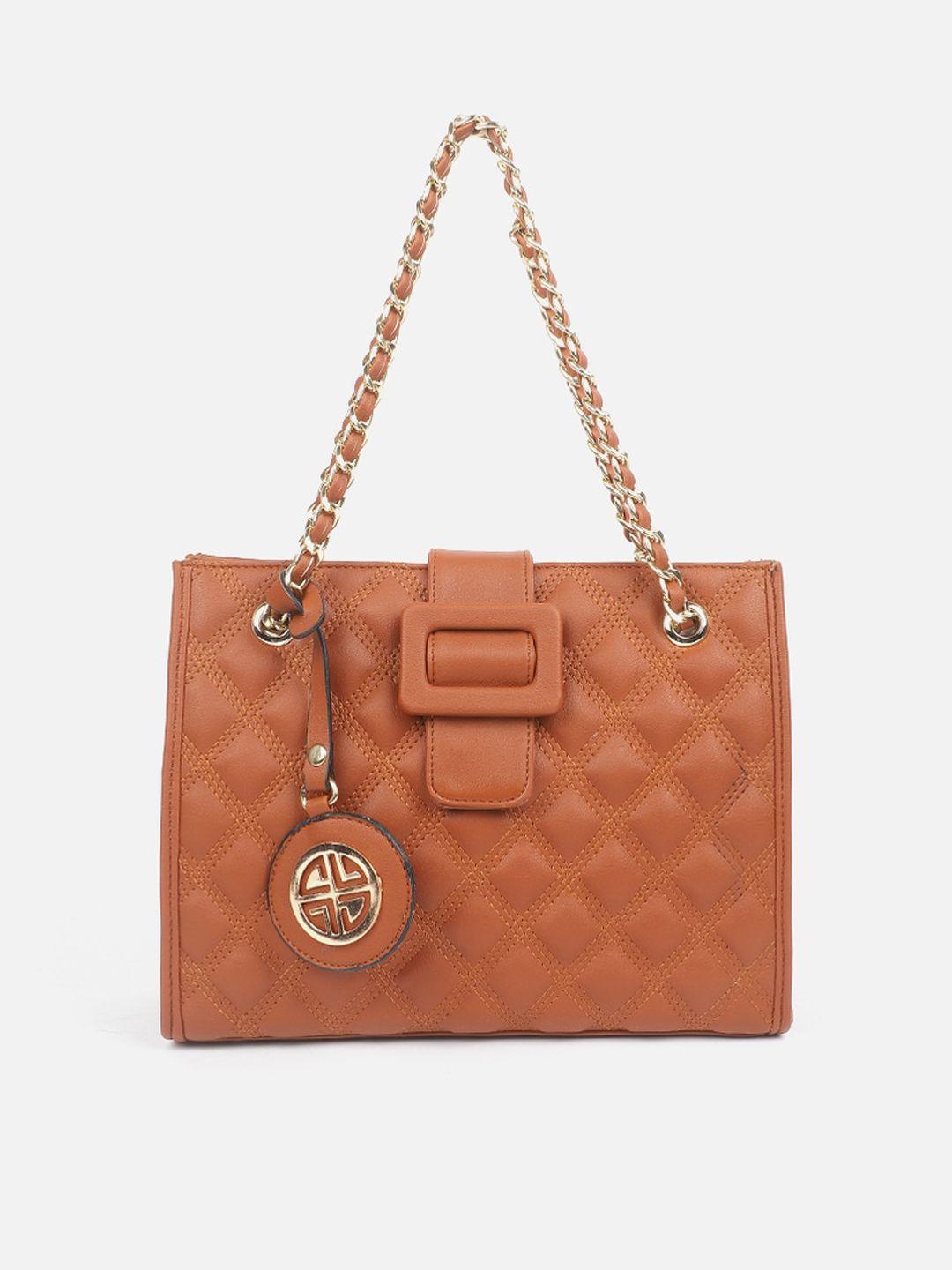 carlton london geometric textured structured quilted shoulder bag